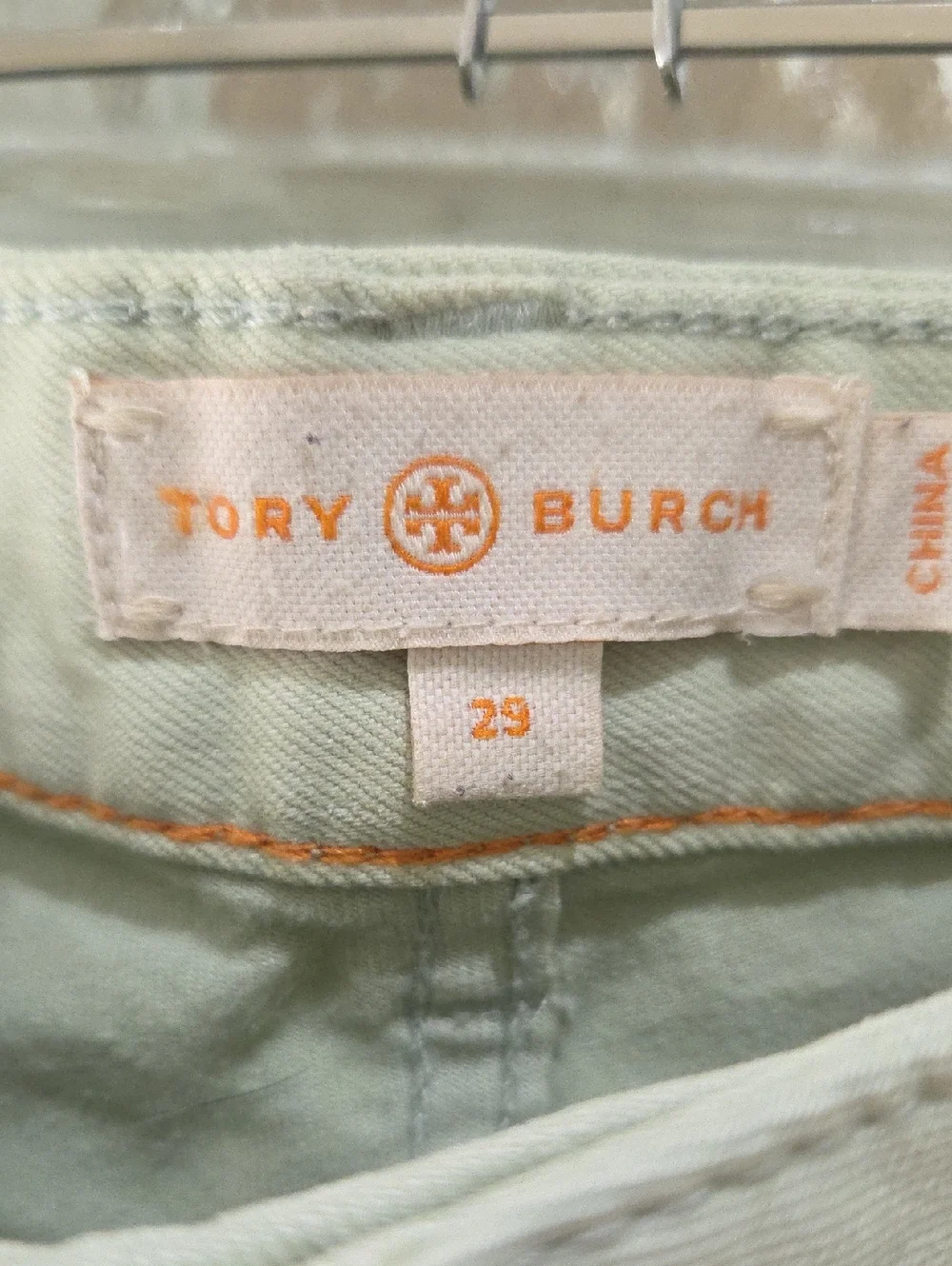 Tory Burch Pastel Mint Cropped Skinny Jeans 29 - Picture 4 of 9